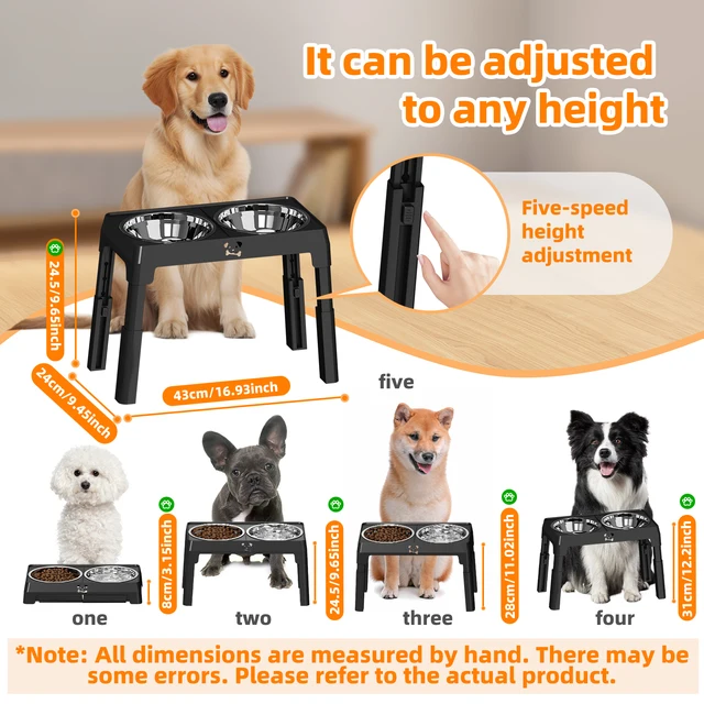 Ortable Non-Slip Elevated Dog Bowls - Foldable Xiaz Raised Feeder Bowls Stand Set With 2 Stainless Steel Bowls 2