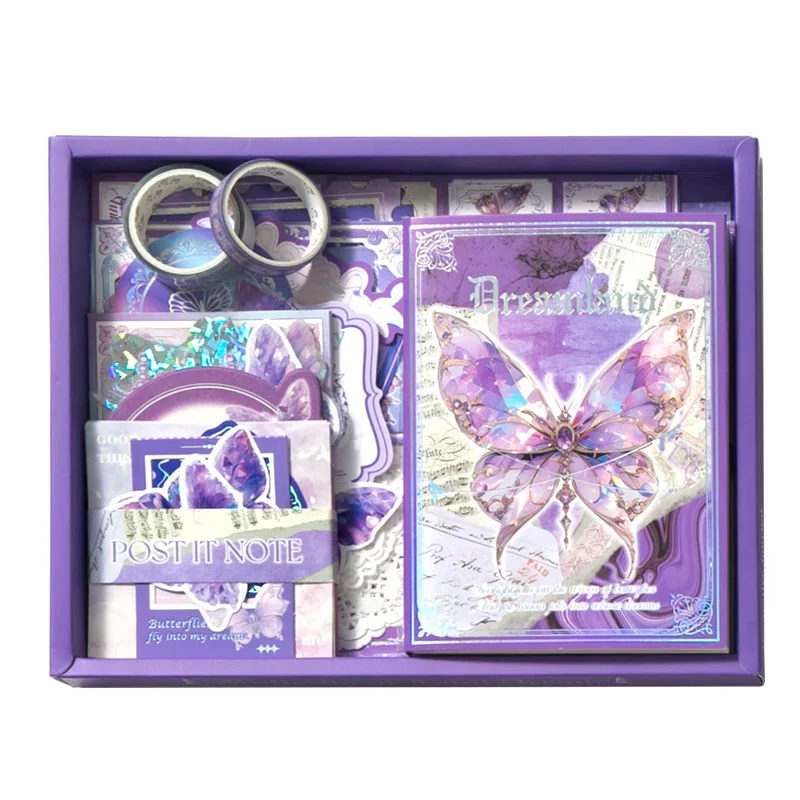 Cute Girl Scrapbooking Gift Box Set with Notebook and Stickers