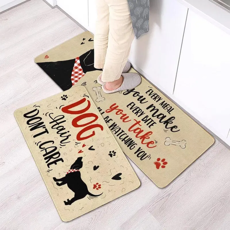 2 피스 가정용 주방 바닥 매트, 호박 매트, 흡수성 미끄럼 방지 매트, 유럽 및 미국 크리스마스 휴일 매트, 현관