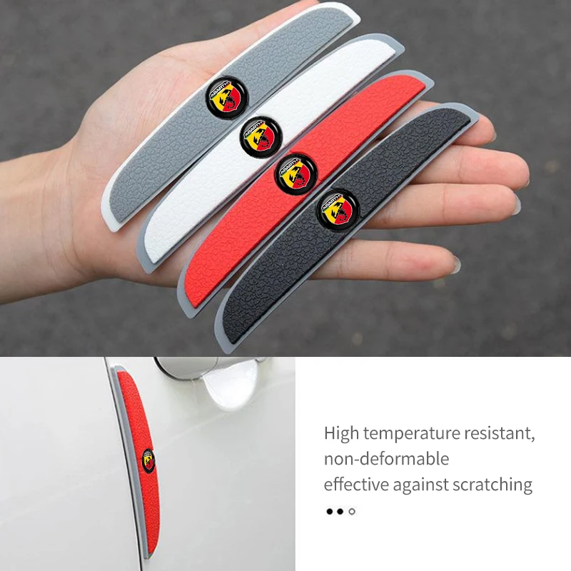 4Pcs Car Door Protector Rubber Door Edge AntiScratch Bumper Strip For