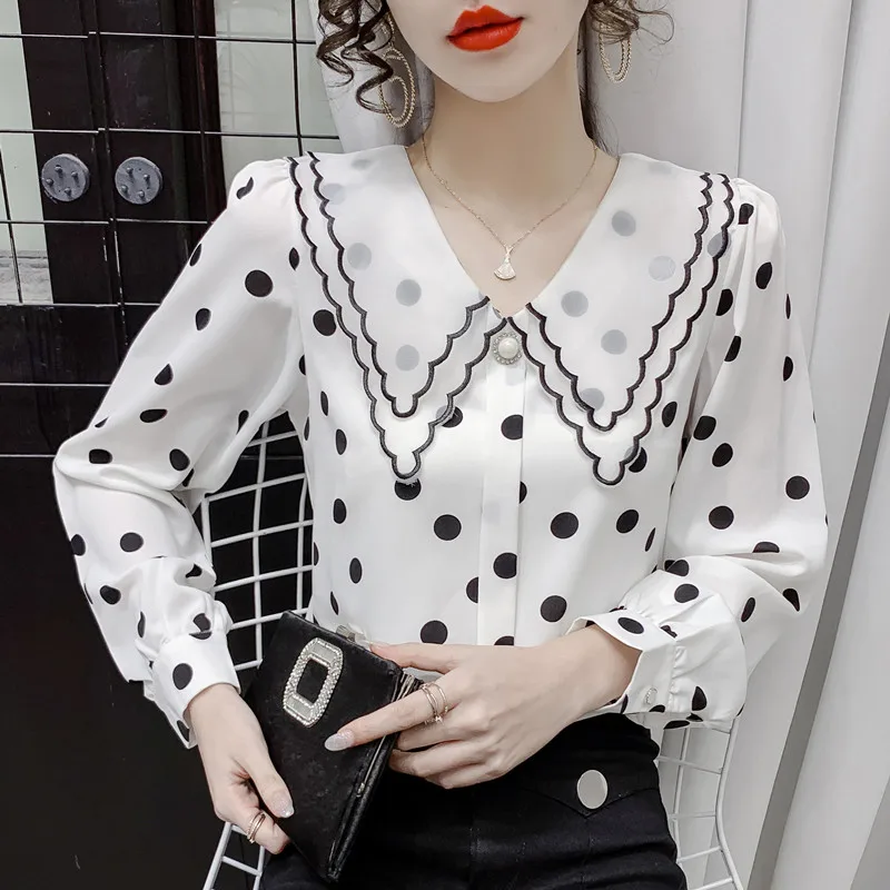 Summer New Fashion Short Sleeve Chiffon Blouse  Women Chiffon Polka Dot  Blouse - New - Aliexpress