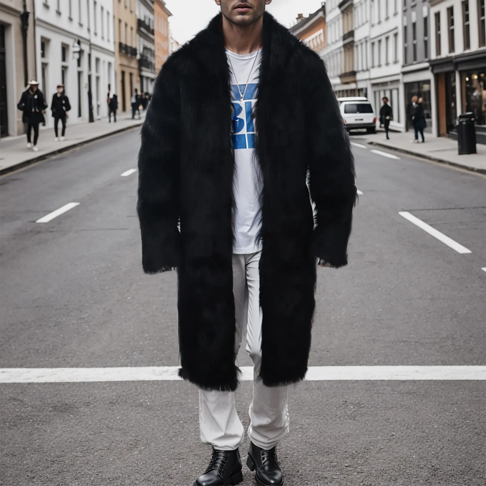 

Men's Winter Warm Fashion Outdoor Wool Faux Coat Collar Coat Light Weight Summer Sweaters