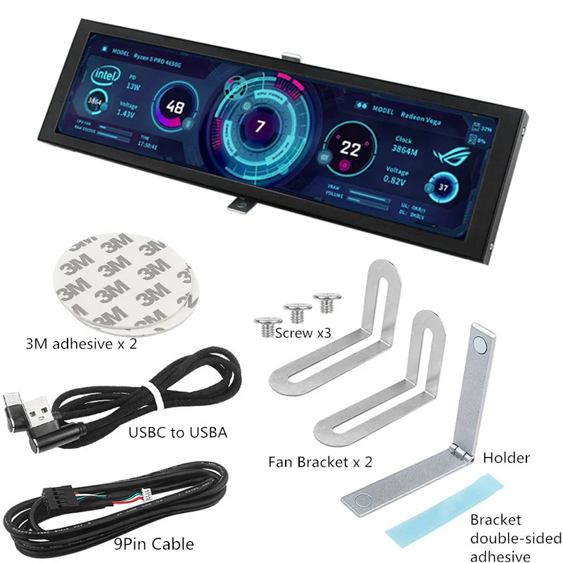 TURZX 8.8インチ USB接続 スマートスクリーン　小型モニター　ホワイト 8.8inch | 22.35cm | Smart Screen – TURZX-Monitor
