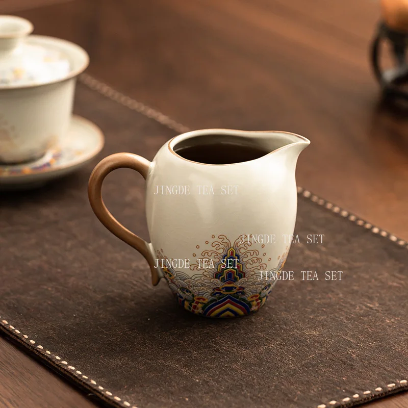 Ru Kiln Fair Cup Household All Ceramic Sea Cliff Tea Divider Chinese Kung Fu Tea Filter Strainer Tea Ceremony Accessories