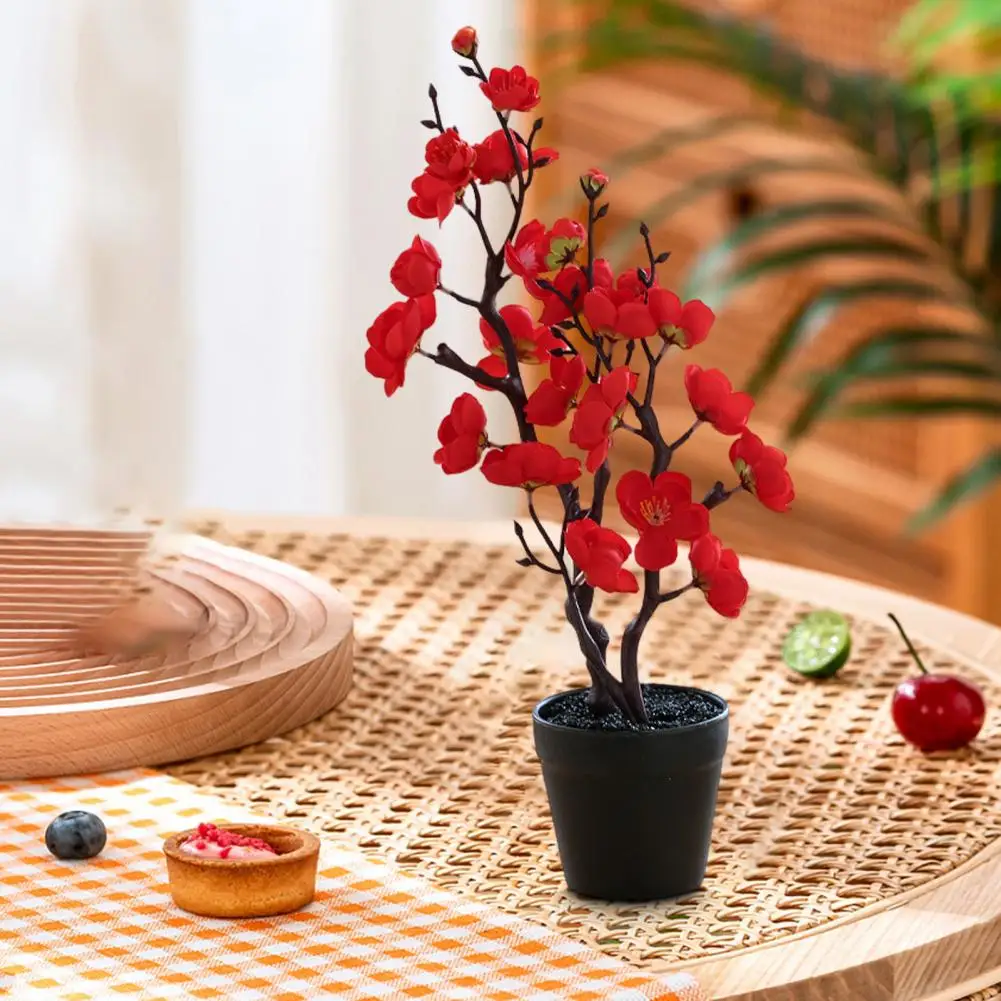 FakeFlowerPotArtificialBonsaiRoomDecorationTwoForksRealistic