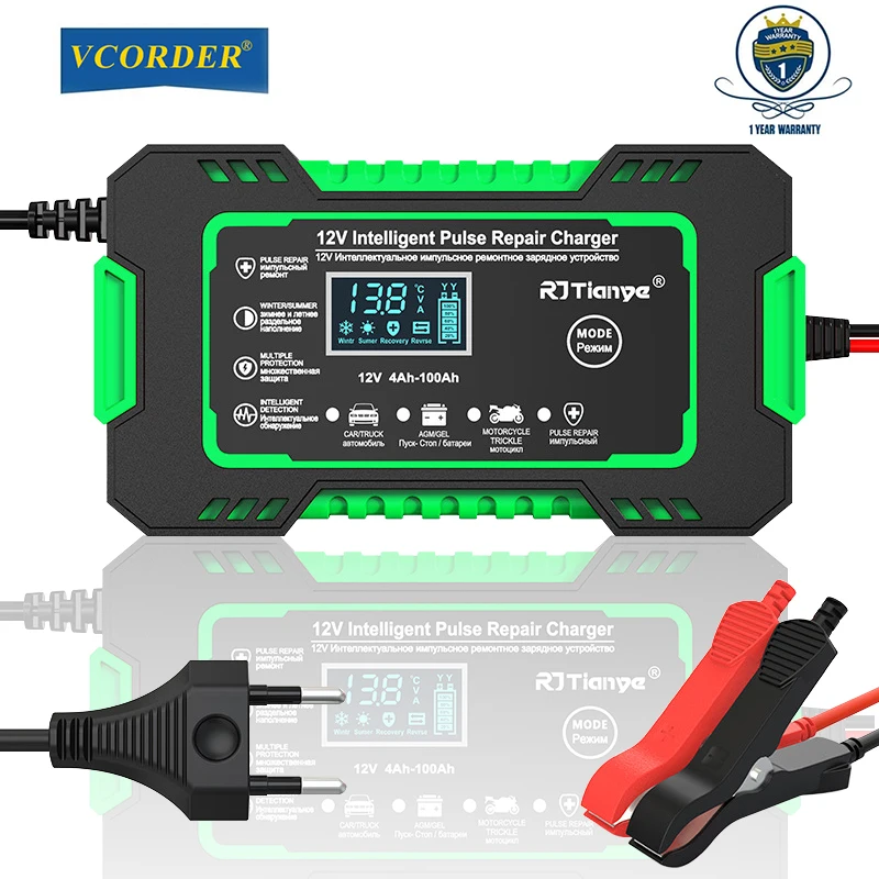 6a 12v Automotive Battery Charger 100ah Digital Display Battery Charger