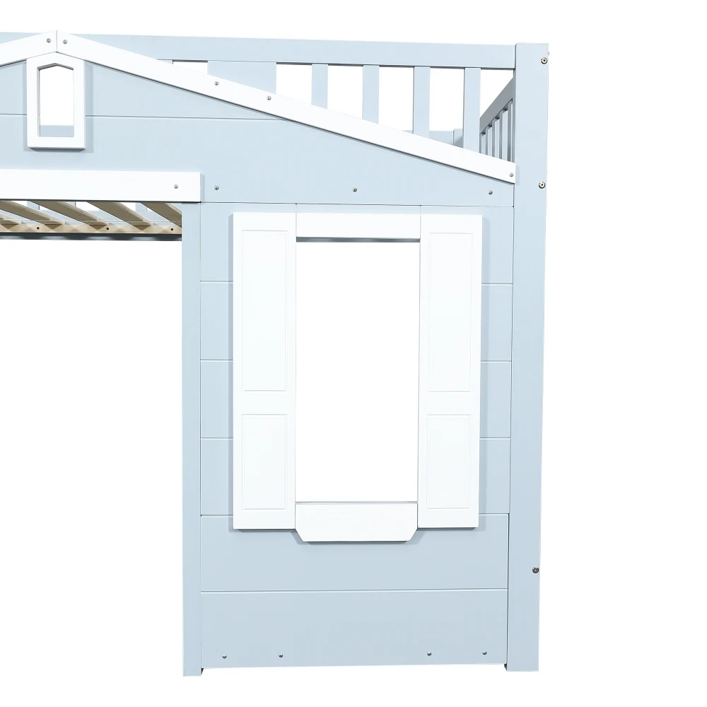 Hoher Bettplatz unter dem Bett für flexibles Design, schönes Fensterdesign, sichere und stabile Leiter, Kiefer + MDF + Sperrholz 90x200cm – Detail 25