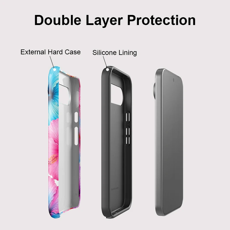 Shockproof Matte Phone Case with Floral Pattern