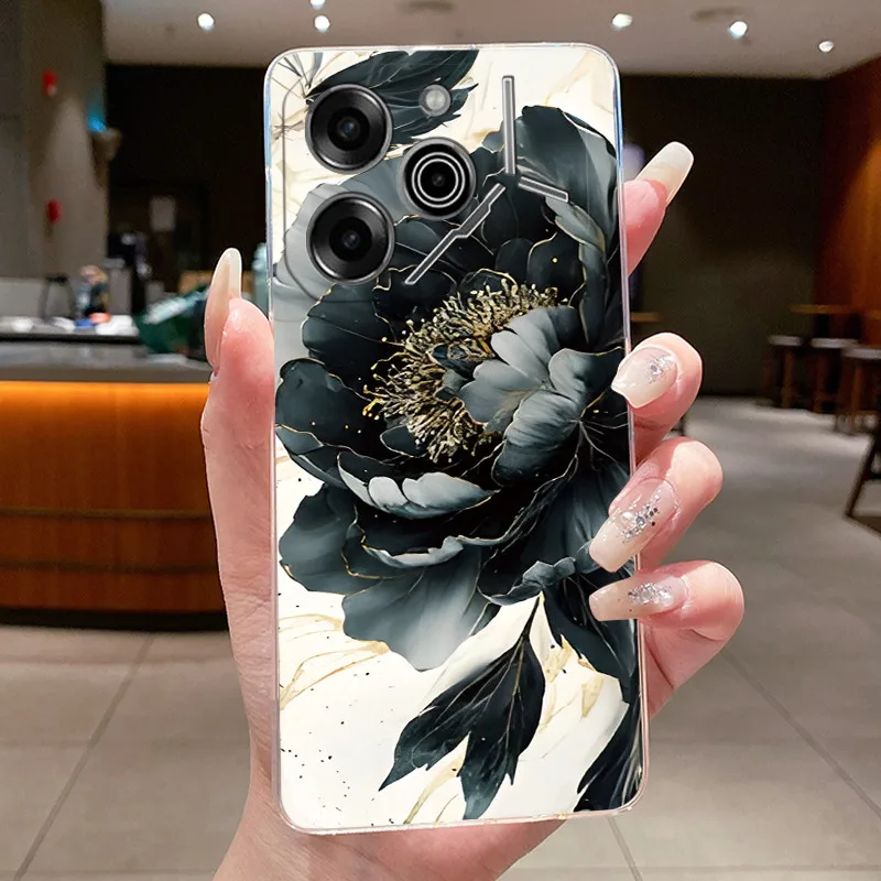 Luxury Butterfly Flowers Transparent Soft TPU Phone Case
