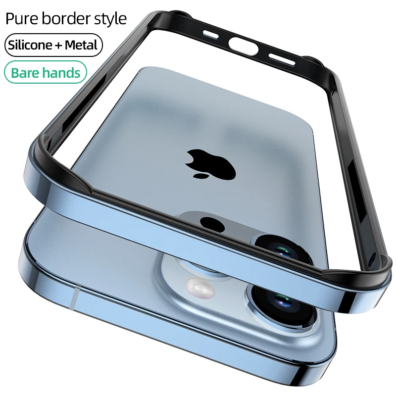 Hybrid Silicone Frame Aluminum Metal Phone Case with Enhanced Heat Dissipation Bumper