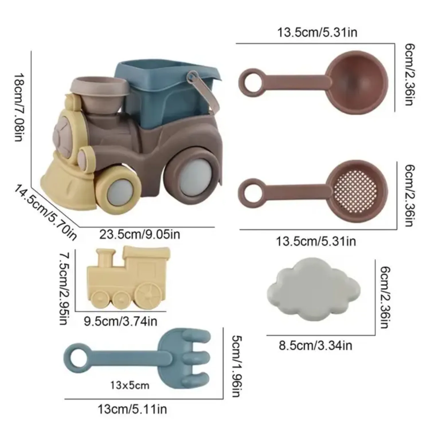 Beach Toys for Toddlers Kids Sand Toys Train Beach Truck Beach Bucket Scoop Trowel Colander Rake Sand Castle Toys Sandbox Toys 2