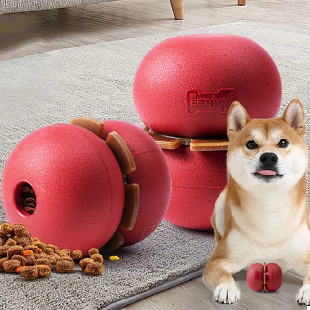 

Rubber Ball Food Dispenser For Dog Pet Leakage Food Playing Training Ball Dog Interactive Toys Chew Teeth Clean Dog Accessories