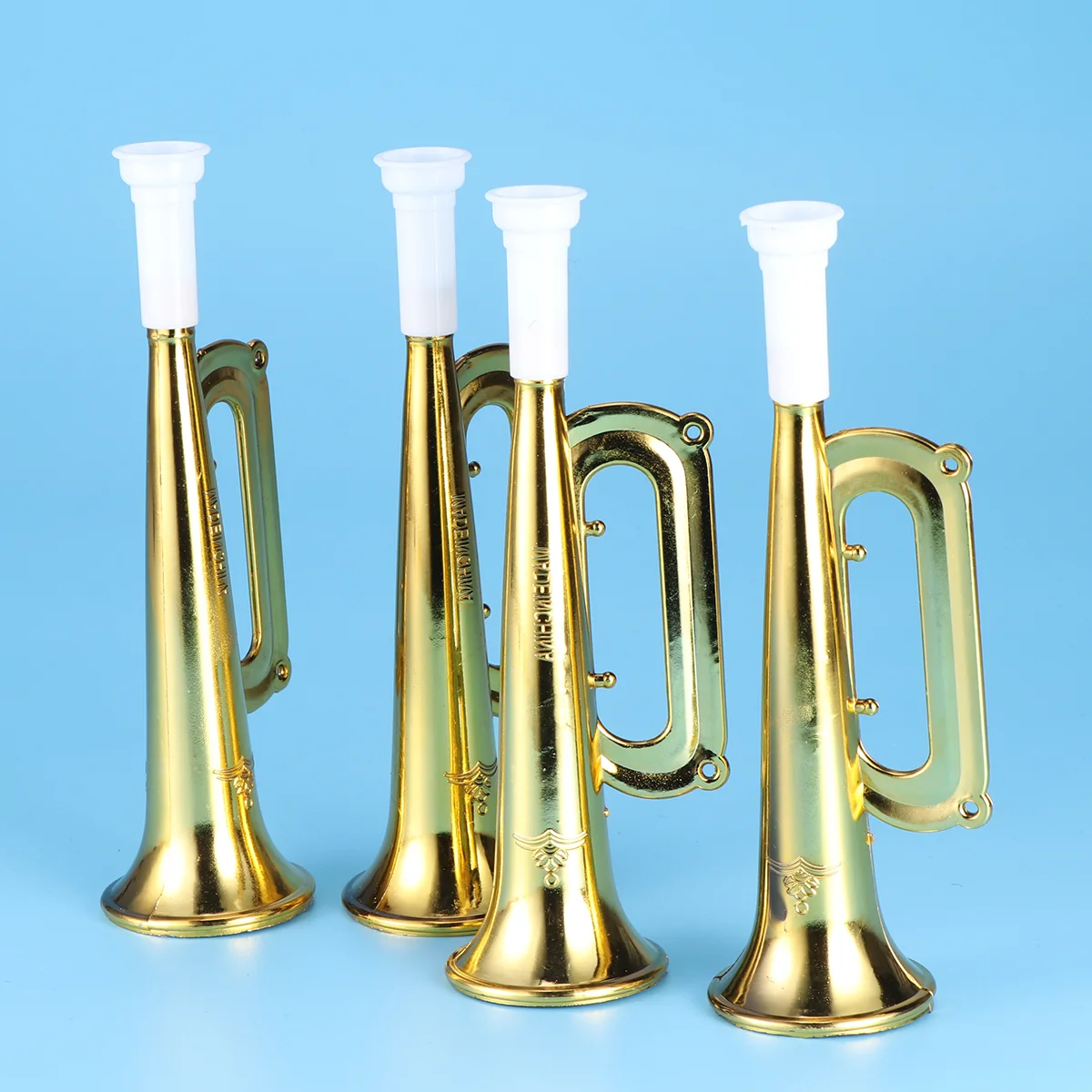 trumpet instrument Golden Plastic Trumpet Toys Children Fun Musical Horn Cheering Props Party Sports Events Plastic Horns Musical Instruments Sound