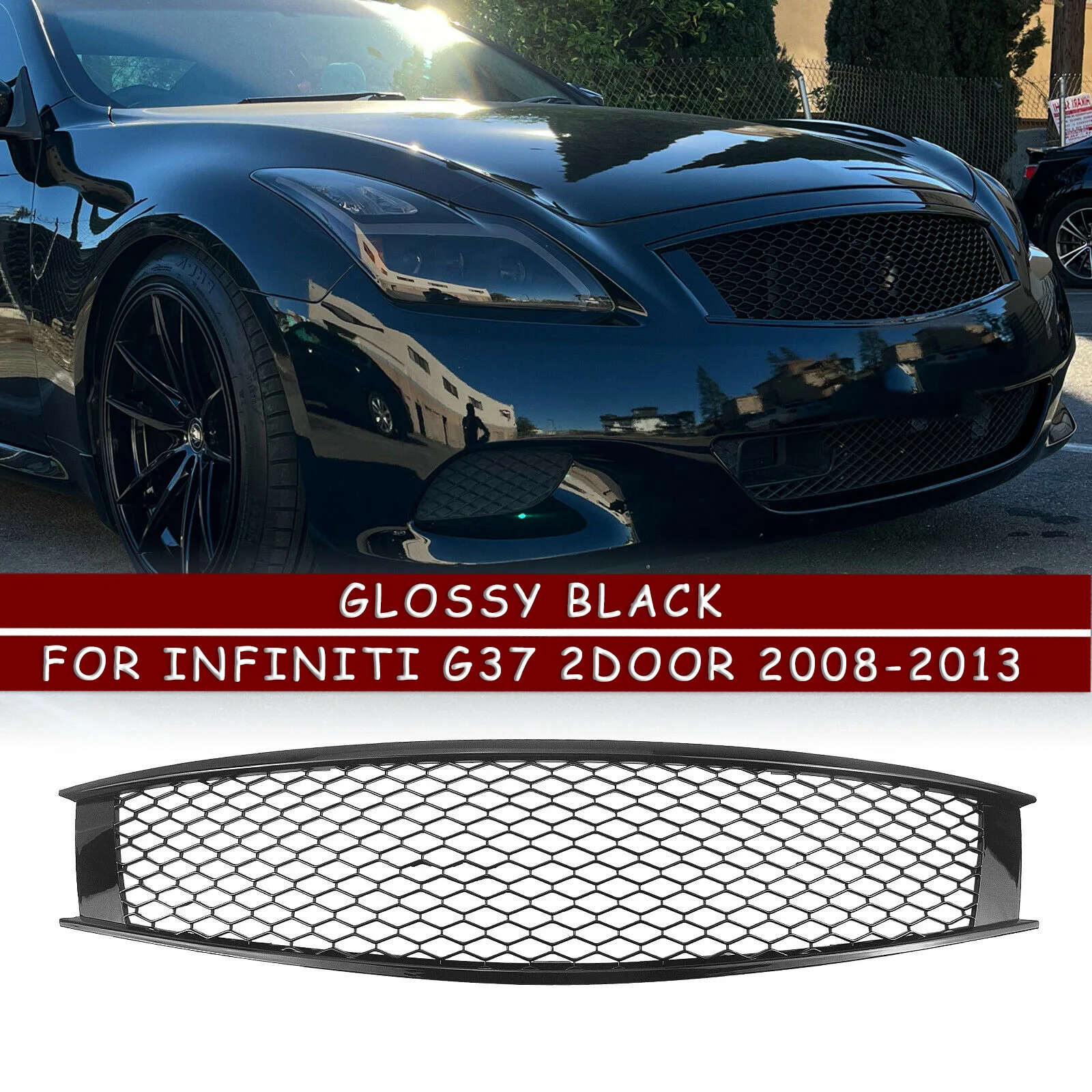 Look Front Grill Grille For Infiniti 2008 2013 G37 2 Door