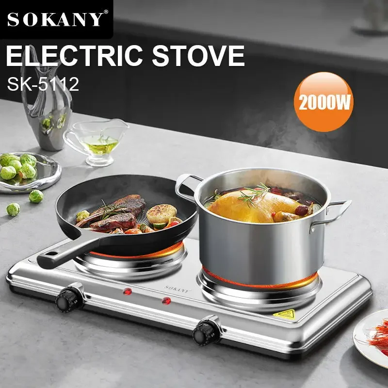 Electric Hot Plate for Cooking Infrared Double Burner 2000W Portable Electric Stove Double Burner