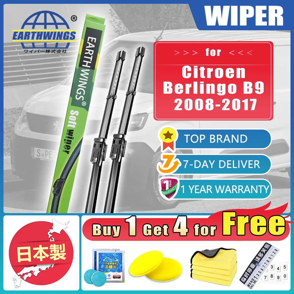 

For Citroen Berlingo B9 2008 2009 2010 2011 2012 2013 2014 2015 2016 2017 Car Front Wiper Blades Brushes Windshield Windscreen