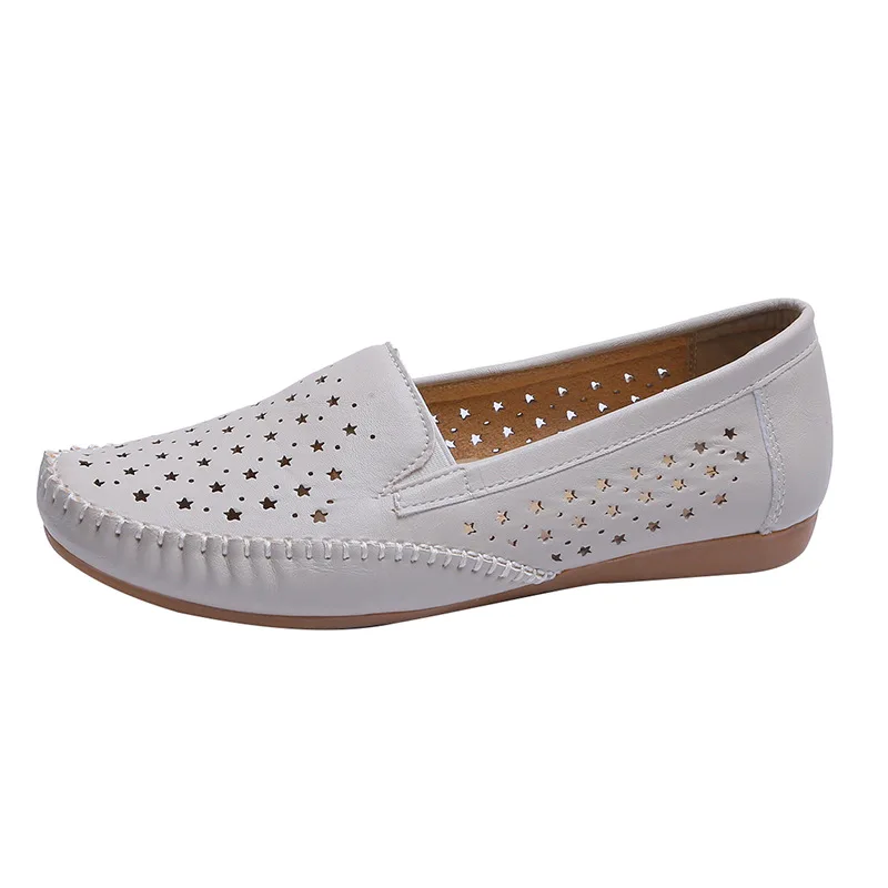 luxury 2022 flats shoes for woman fashion breathable sneakers leathers women shoes Comfortable soft bottom Slip-On womens shoes
