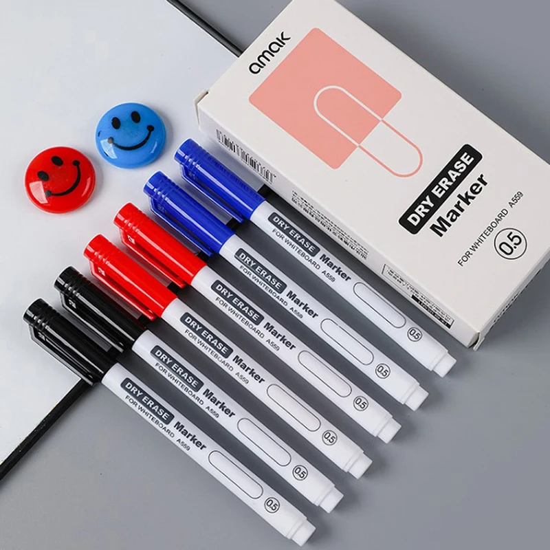

Erasable whiteboard pen extremely thin 0.5MM dry erasing pen office examination waterproof marker pen
