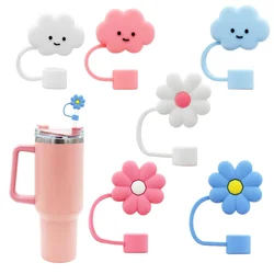 6-Pack Reusable Cute Straw Cover Caps - Dust-Proof Tumbler Accessories (6Pcs Straw Cover C)