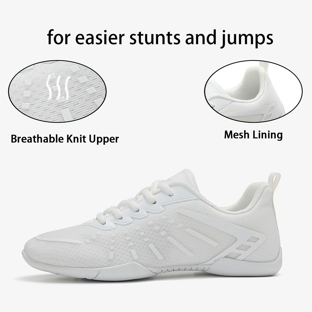 Description Picture 2 of itemMarwoo 2411 Girls White Cheer Dance Sneakers Kids Lightweight Cheerleading Training Walking Tennis Womens Fashion Sports Shoes