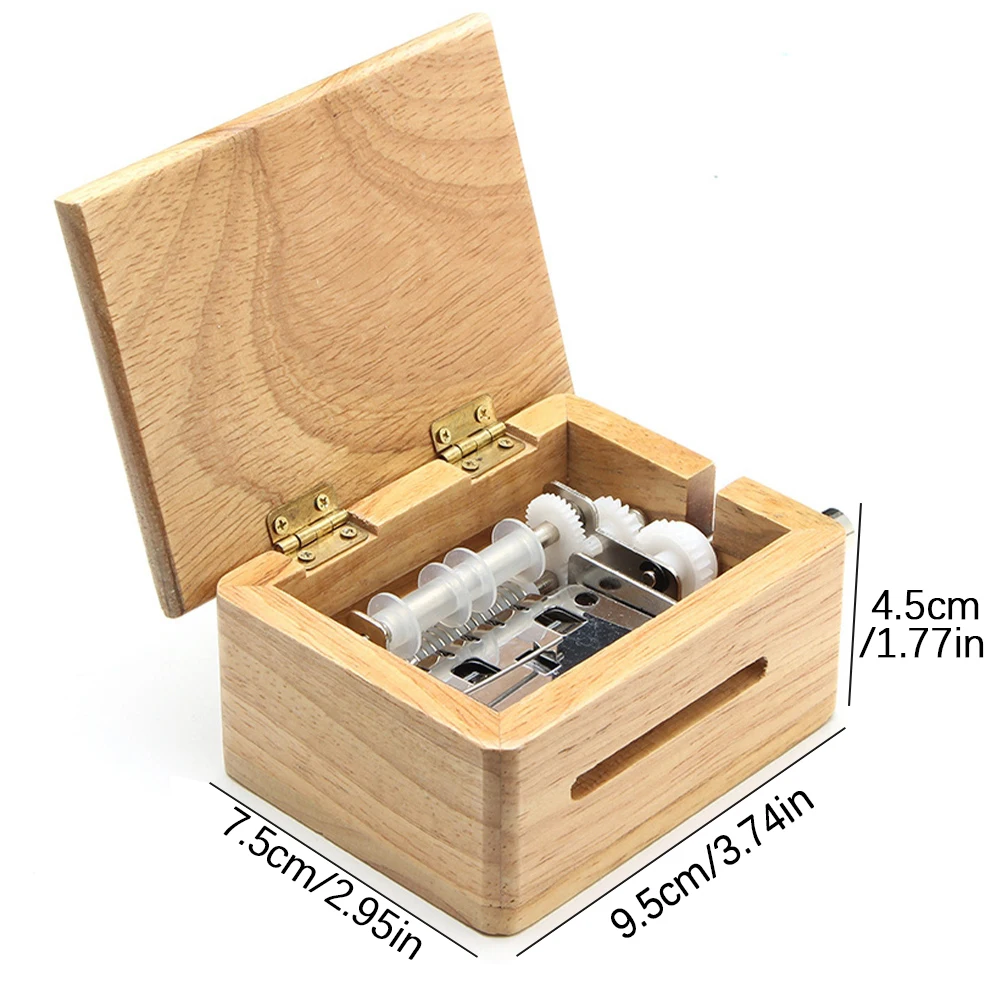 15 Tone Hand-cranked Music Box with Paper Tape Puncher Wooden Box Music Paper Composing Movement DIY Composing