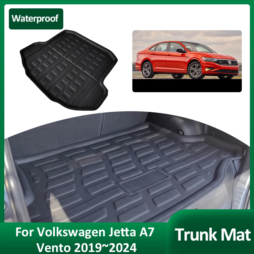 

Car Trunk Mat For Volkswagen VW Jetta A7 Vento 2019~2024 2020 2021 Luggage Tray Waterproof Cargo Boot Pad Liner Cover Accessorie