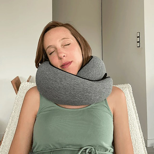 Almohada de viaje suave en forma de U, cojín Cervical de espuma  viscoelástica para el cuello y el avión - AliExpress