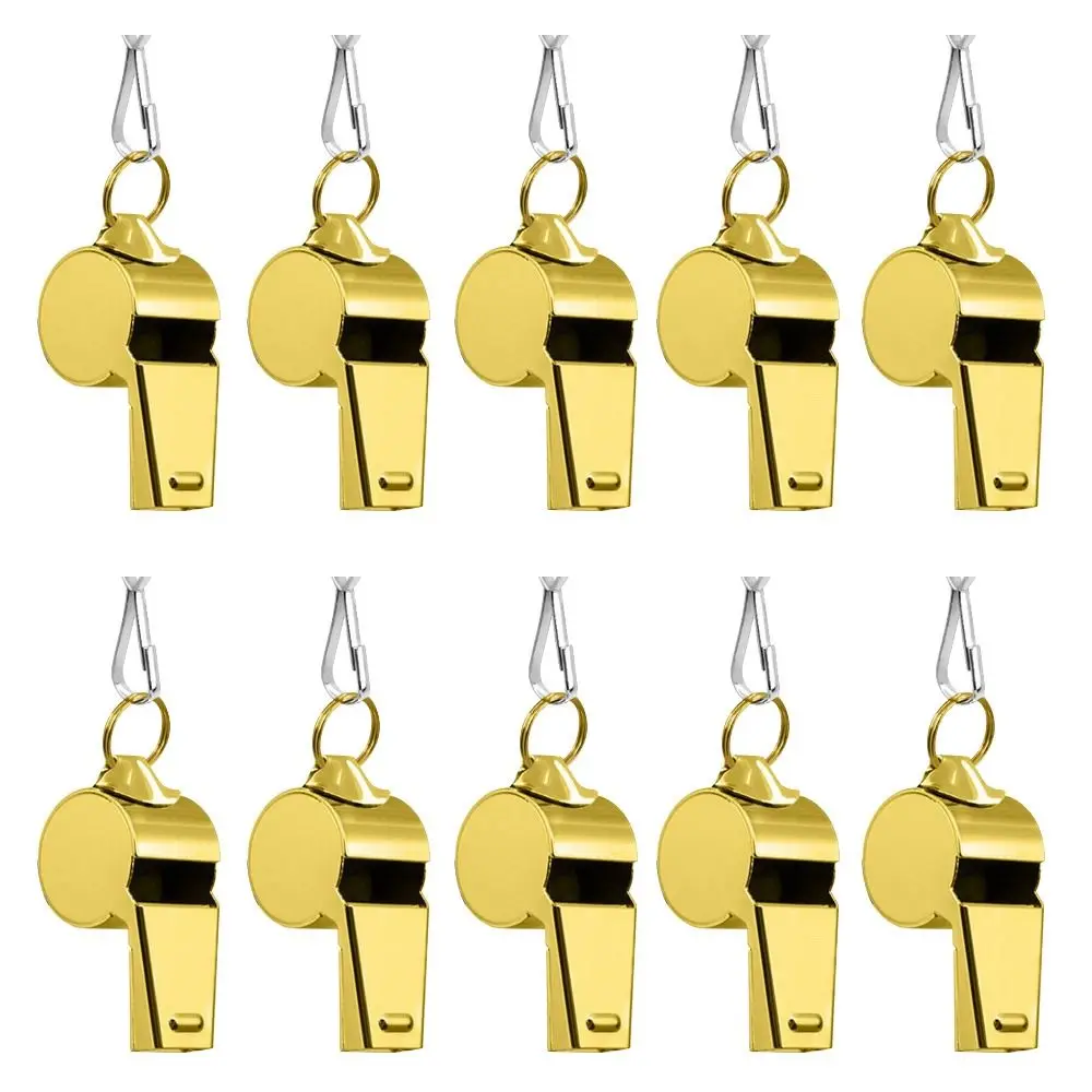 Metal Whistle 2pcs Referee Sport Whistles Rugby Party Training School Soccer Football Basketball Cheerleaders Cheer With Rope