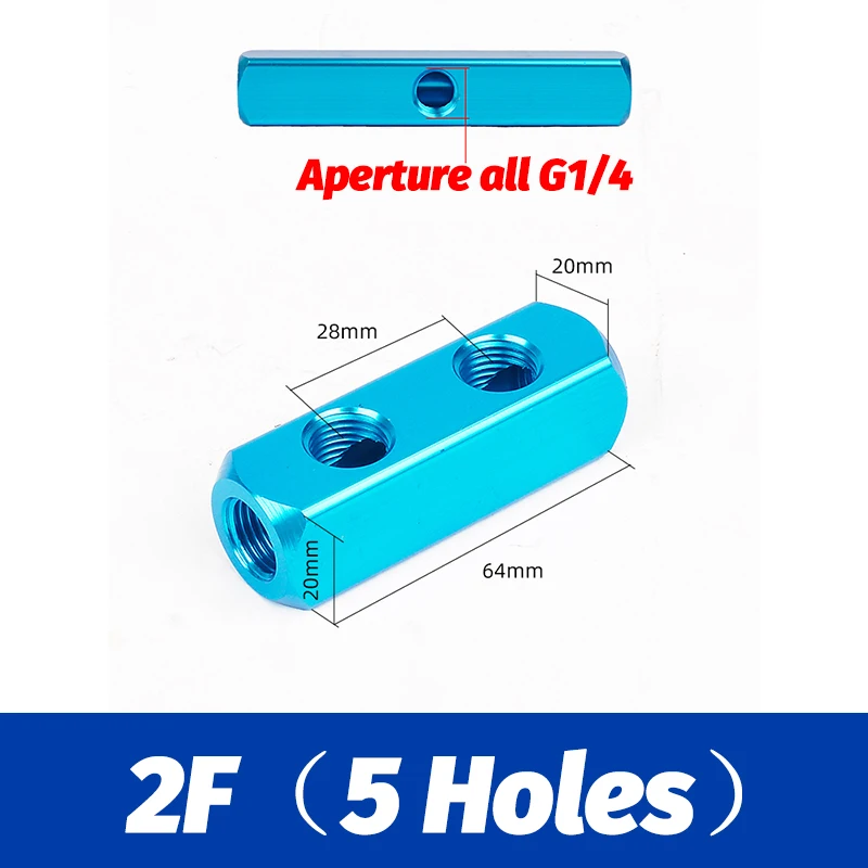 Alüminyum Splitter 1/4 "PT konu bağlantı noktası 2 3 4 5 6 7 8 9 10 yollu pnömatik hava manifoldu distribütörü bağlayıcı pnömatik distribütörü