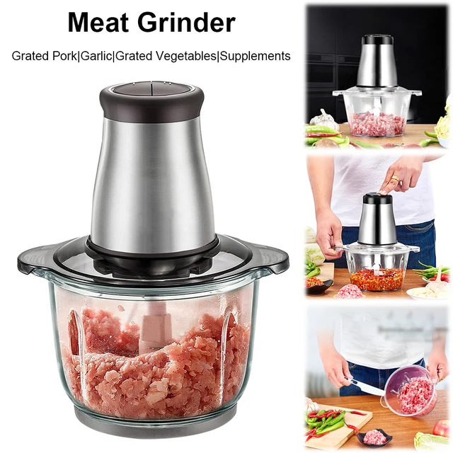Electric Meat Grinder Food Processor with Bi-Level Blades Vegetable Fruit Cutter Large Capacity 2 Gear for Baby Food