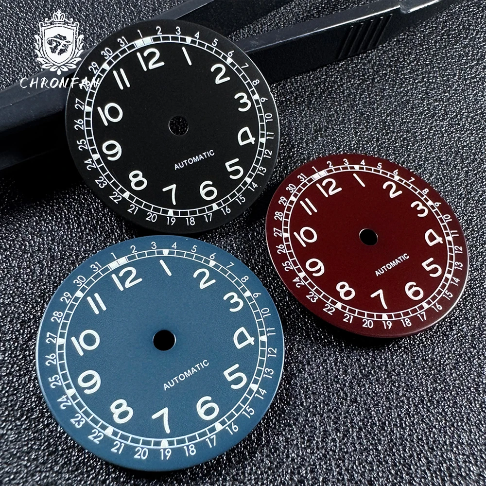 Nologo Pilot 28.5mm Military Field Dial with White Arabic Numerals and C3 Lume