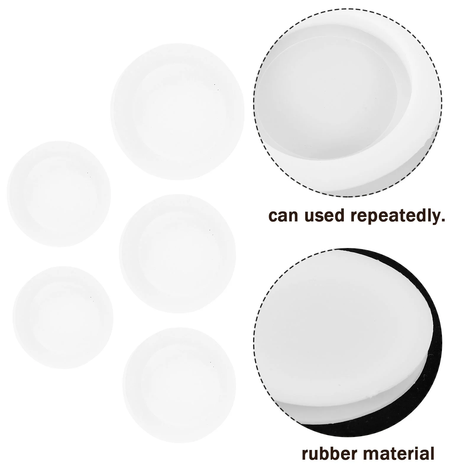 20 Pcs White Round Rubber Stopper Piggy Bank Coin Plug Replacement Caps Assorted Sizes Money Boxes Home Decor Storage Containers
