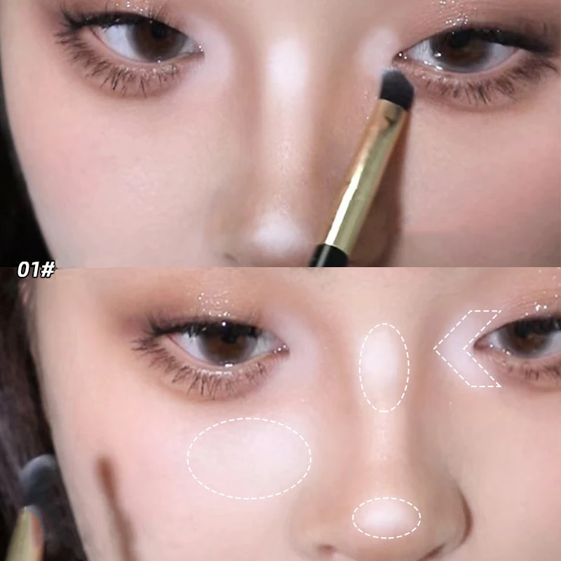 Matte Cement Brown Eyeshadow Nose Shadow Facial Contouring Press Powder Color Rendering Brighten Contour Palette Korean Makeup