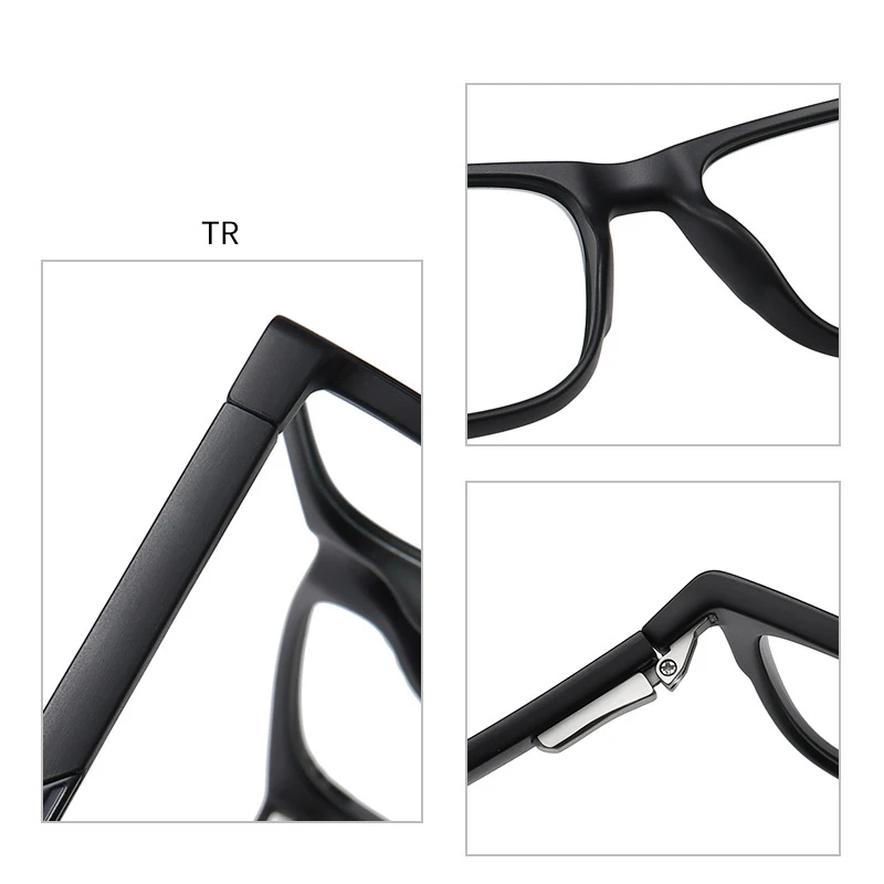 Men's Oversized Square Reading Glasses TR90 Antifatigue Computer Clear Glasses Business Hyperopia Prescription Eyeglasses +2 +3 5