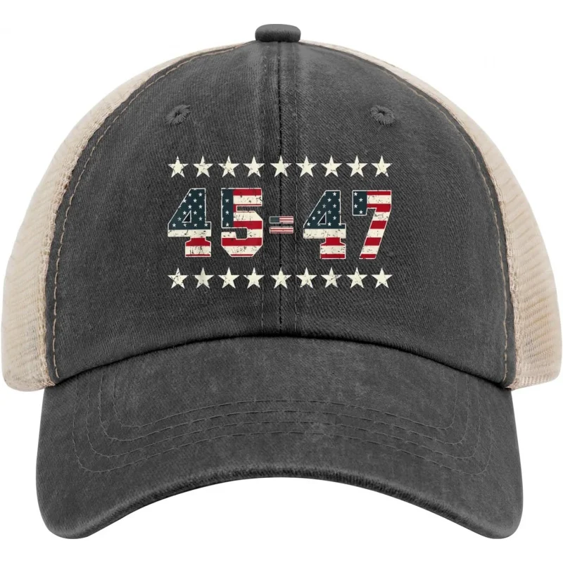 Trump 45 47 Vintage American Flag Retro Baseball Cap Camp Has All Black Womens Golf Hats Gifts