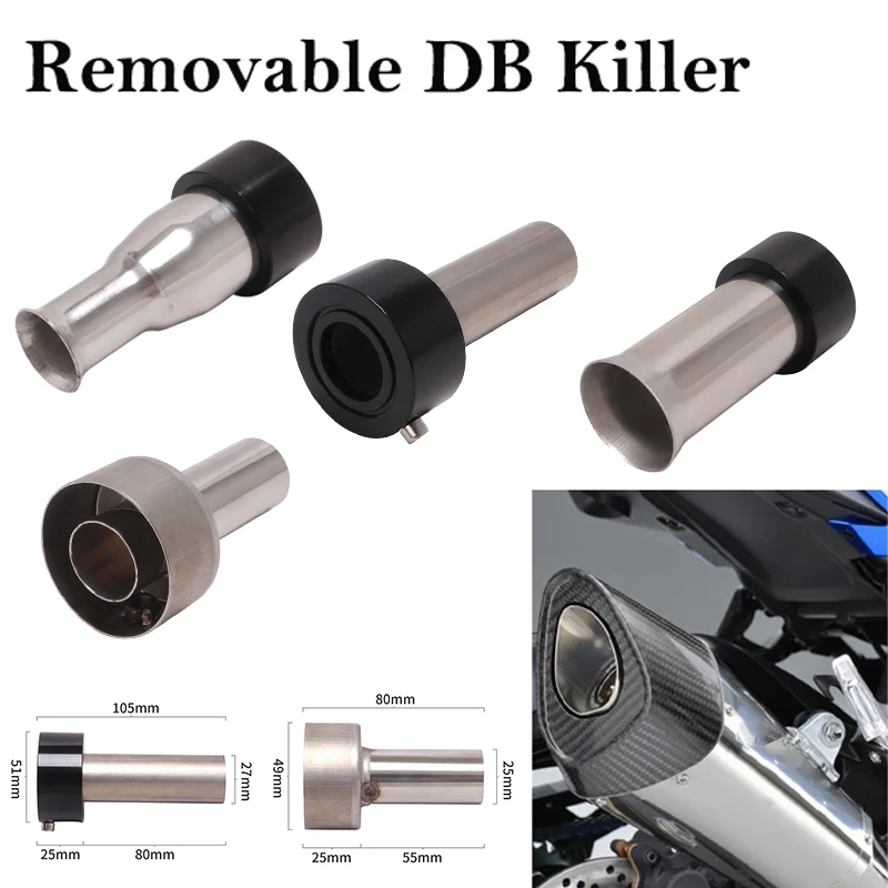 49mm 51mm Removable DB Killer Slip On For R11 R55 R77 Motorcycle Exhaust Escape Pipe Stainless steel Silenciador Muffler Plug