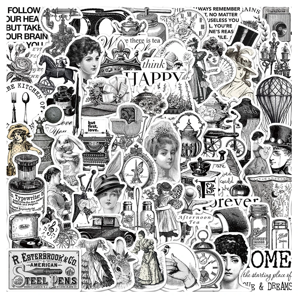 Black White Scrapbook Vintage Western Stickers Western Stickers