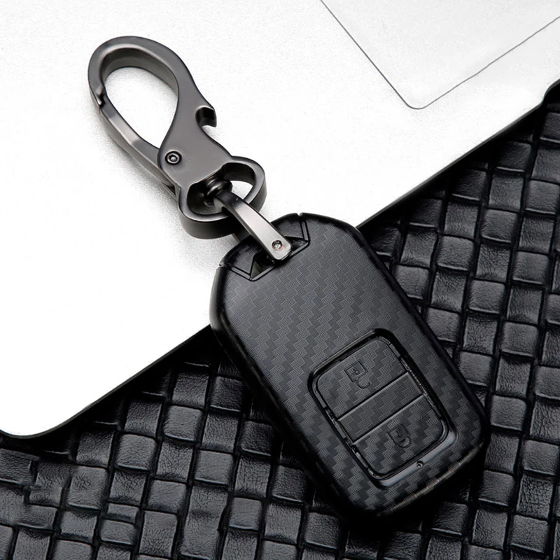 Key Case Cover Carbon Car Key Case Cover for Honda Civic CR-V HR-V Accord Jade Jazz City Pilot Crider Odyssey 2015-Keychain Bag key case key case cover