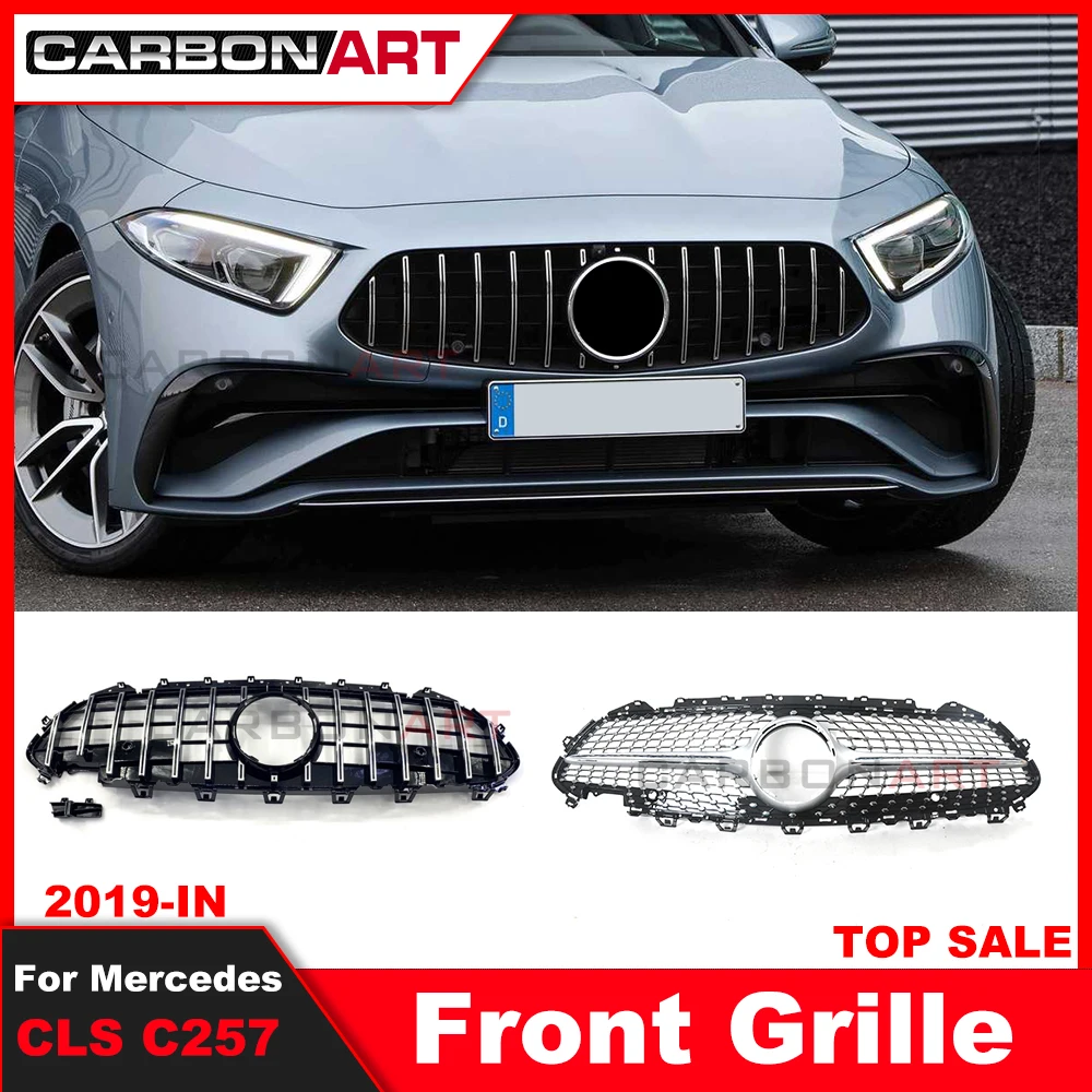 

2019+ C257 Front Bumper Grille For merced CLS Class W257 Grid CLS300 CLS350 CLS450 CLS500 CLS W218 Front Bumper Grille X257 Grid