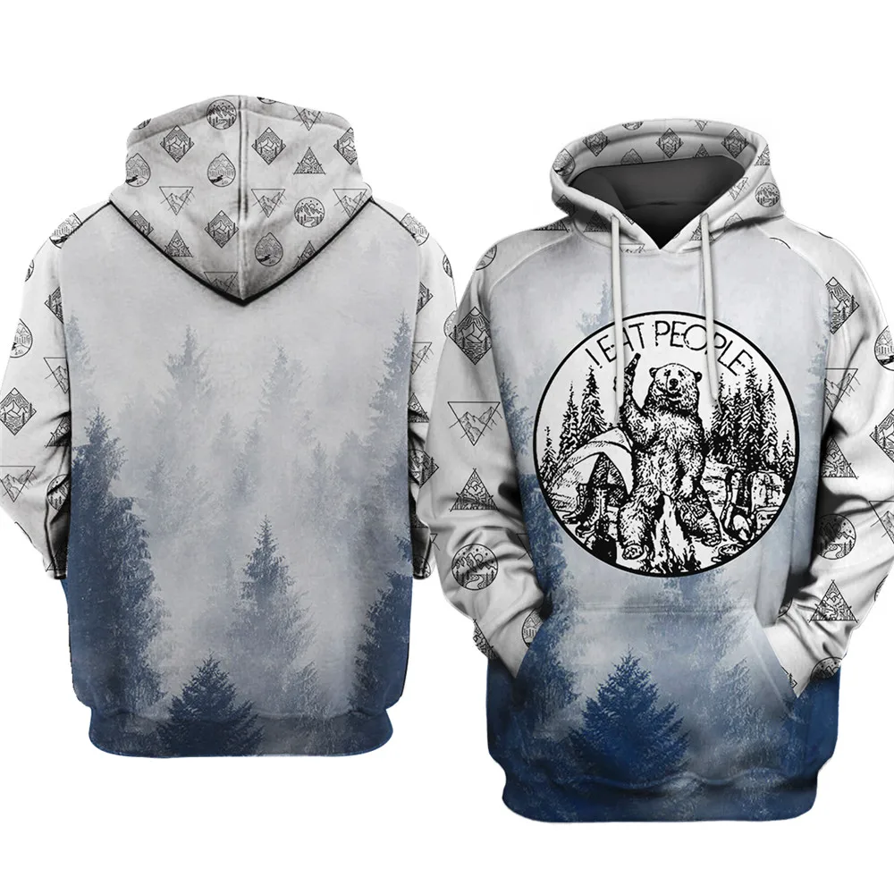 Camping Bear Beer Hoodie with graphic print15