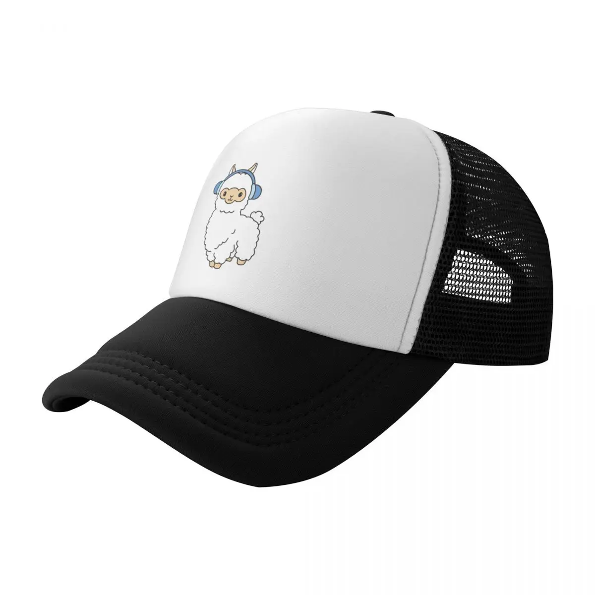 

Alpaca wearing headphones Baseball Cap Big Size Hat Trucker Hat Golf Women Men's