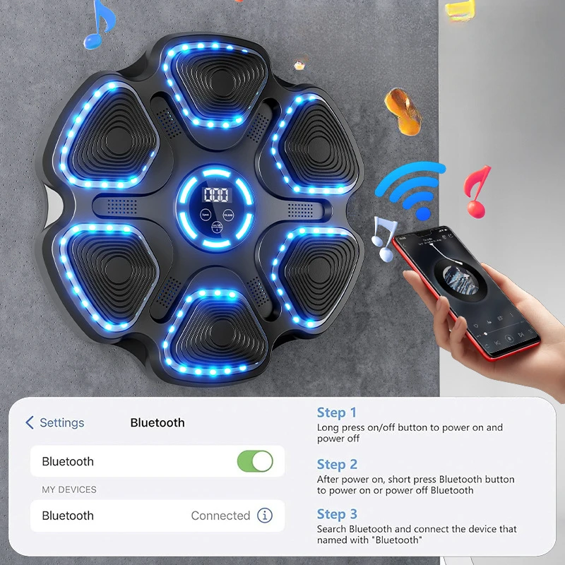 Upgrade Bluetooth music boxing target light gear adjustment boxing machine home fitness equipment boxing wall target 4