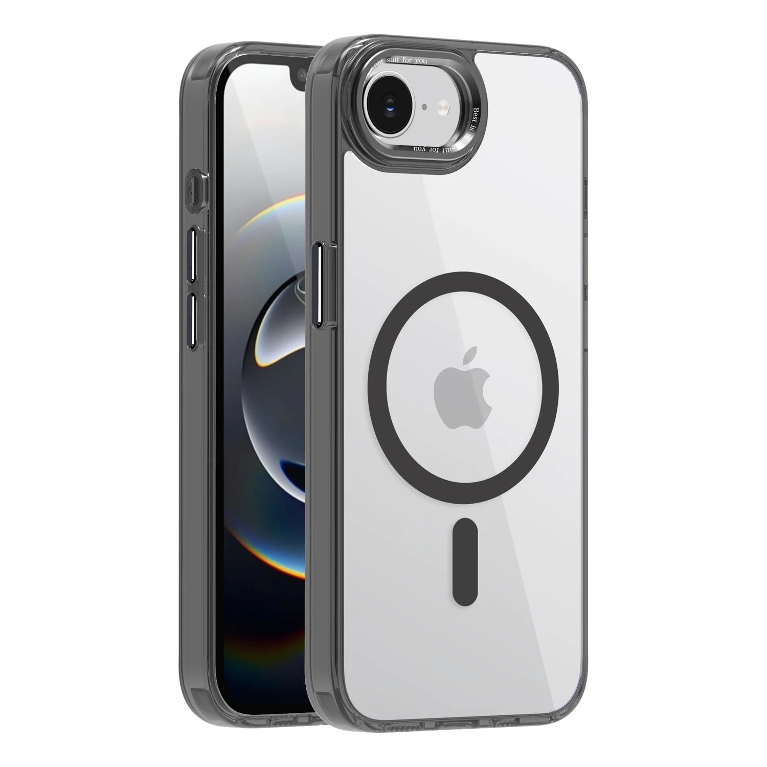Clear Color Magnetic Metal Keys Anti-Drop & Anti-Fingerprint Phone Case