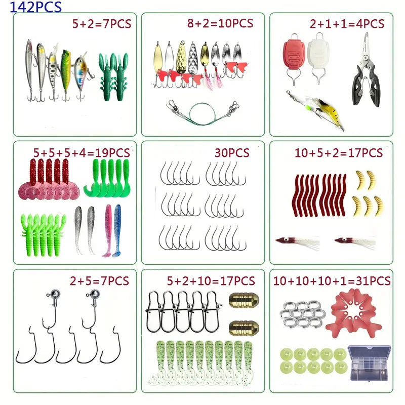 56 pezzi di esche da pesca kit esche dure artificiali miste tra cui pesciolini popper esche a manovella per acqua salata trota d'acqua dolces spigola pesca al salmone