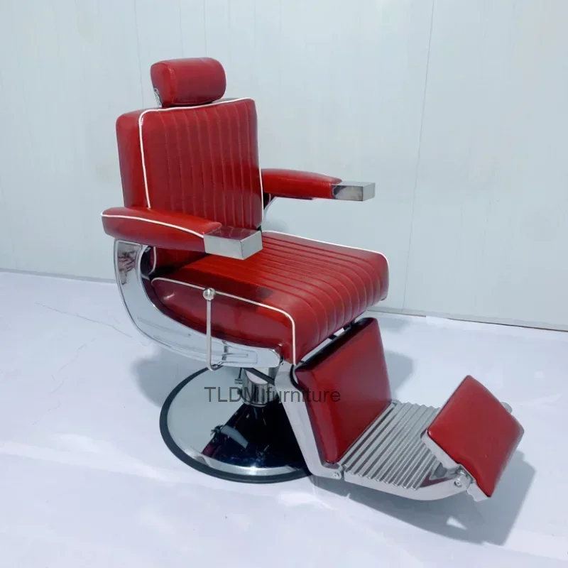 

Luxury Equipment Barber Chair Headwear Adjustable Barber Shop Chamfer Barber Chair Swivel Silla Barberia Beauty Furniture QF50BC