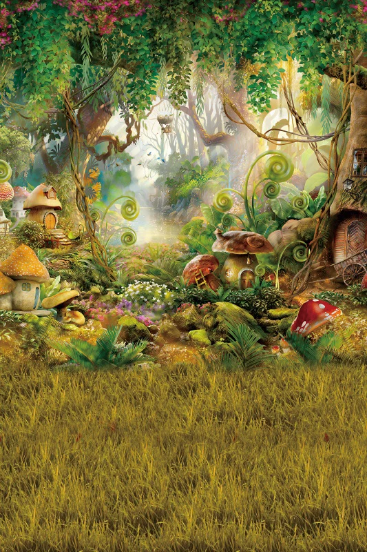 Book Backdrop Yeele 10x8ft Once Upon A Time Backdrop Spring Enchanted Mushroom Forest... Little Red Riding Hood Backdrop
