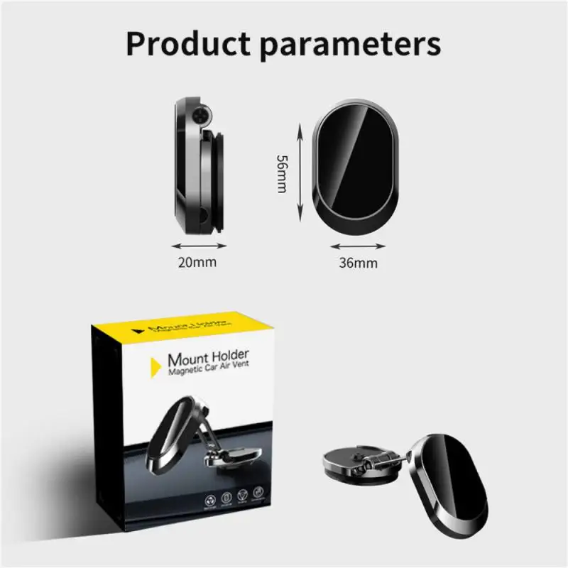 

Вращающийся на 720 ° магнитный автомобильный держатель для телефона из цинкового сплава Складная универсальная Магнитная подставка для GPS