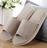 Linen Slippers Women And Men Household Indoor Floor Slippers Daily Home Simple Plain Mute Anti-Slip Comfortable Slippers 1
