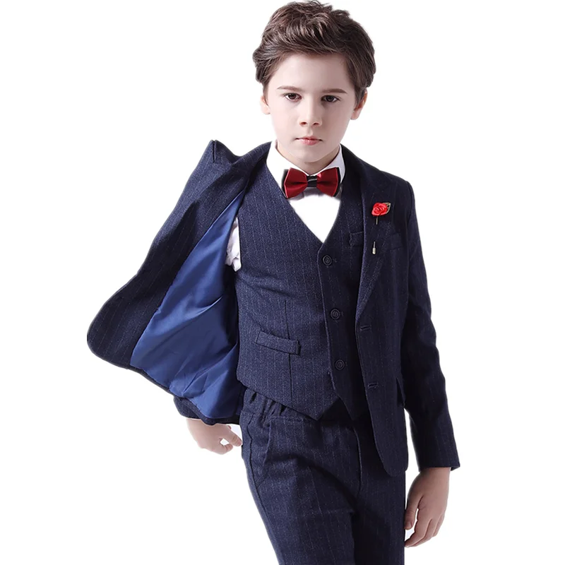 Spring Flower Boys Formal Blazer Tuxedo Clothing Set Teenager Kids Wedding Dress Suit Children Birthday Party Costum