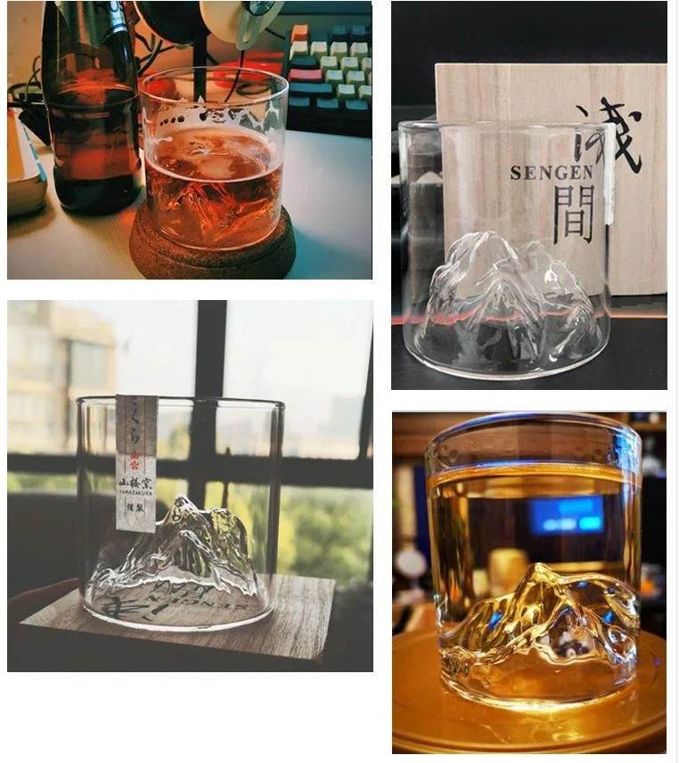 Japanese Whisky Glass Cup Creative Iceberg Design Glass Cup Mountain Water Glacier Mug Fuji Artwork Gift